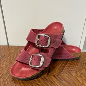 Birkenstock Raspberry Pink Big Buckle Sandals